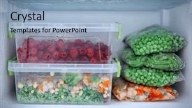  Presentation with freezer - Audience pleasing slide deck consisting of food storage - freezer with different products closeup backdrop and a light blue colored foreground