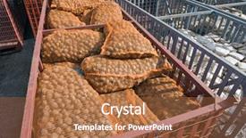  Presentation with potato - PPT layouts with food storage - pile of potato bags background and a  colored foreground