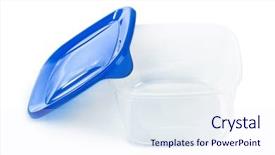  Presentation with plastic - Colorful PPT theme enhanced with food storage - plastic box isolated on white backdrop and a sky blue colored foreground