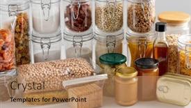  Presentation with storage - Slides consisting of food-storage-and-eating-concept background and a  colored foreground