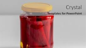  Presentation with food red - Presentation consisting of food-storage-and-preserve-concept background and a light gray colored foreground