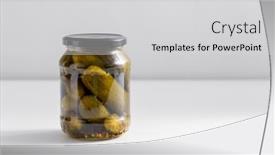  Presentation with food white - PPT theme enhanced with food-storage-and-preserve-concept background and a light gray colored foreground
