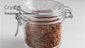  Presentation with white healthy food - Slides enhanced with food-storage-healthy-eating background and a light gray colored foreground