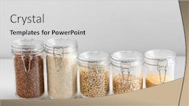  Presentation with white healthy food - Presentation theme with food-storage-healthy-eating background and a light gray colored foreground