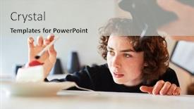  Presentation with food - Audience pleasing slide deck consisting of food-stylist-prepares-food backdrop and a light gray colored foreground