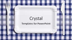  Presentation with checkered tablecloth - Cool new presentation theme with food styrofoam - plastic cutlery on checkered tablecloth backdrop and a  colored foreground