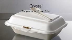  Presentation with lunch box - PPT layouts featuring food styrofoam - plastic spoon on top background and a light gray colored foreground