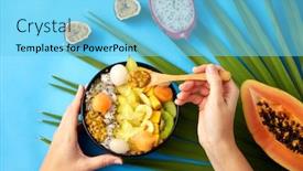  Presentation with blue food - Beautiful presentation featuring food-summer-and-healthy-eating backdrop and a light blue colored foreground