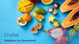  Presentation with healthy eating - Theme featuring food-summer-and-healthy-eating background and a light blue colored foreground