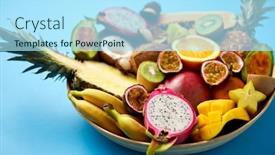  Presentation with blue food - Colorful presentation theme enhanced with food-summer-and-healthy-eating backdrop and a arctic colored foreground