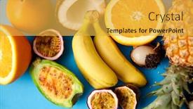  Presentation with healthy eating - Presentation theme featuring food-summer-and-healthy-eating background and a yellow colored foreground