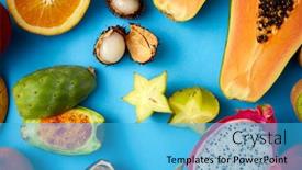  Presentation with blue food - Amazing theme having food-summer-and-healthy-eating backdrop and a teal colored foreground