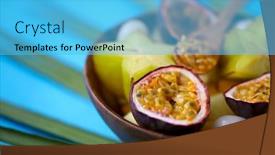  Presentation with blue food - PPT layouts consisting of food-summer-and-healthy-eating background and a light blue colored foreground