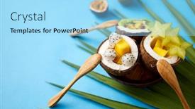  Presentation with green plate - Beautiful slides featuring food-summer-and-healthy-eating backdrop and a arctic colored foreground