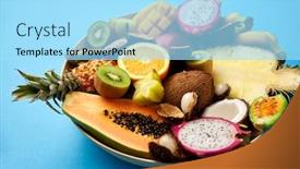  Presentation with blue food - Colorful PPT layouts enhanced with food-summer-and-healthy-eating backdrop and a arctic colored foreground
