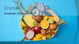  Presentation with blue food - Slide set featuring food-summer-and-healthy-eating background and a light blue colored foreground