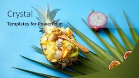  Presentation with blue food - Presentation theme consisting of food-summer-and-healthy-eating background and a arctic colored foreground