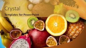  Presentation with healthy eating - Slide set featuring food-summer-and-healthy-eating background and a gold colored foreground