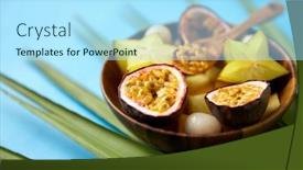  Presentation with blue food - PPT theme consisting of food-summer-and-healthy-eating background and a arctic colored foreground