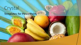 Presentation with healthy food - Presentation design enhanced with food-summer-and-healthy-eating background and a arctic colored foreground