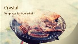  Presentation with food bbq - Beautiful slide deck featuring food summer beach and leisure backdrop and a cream colored foreground