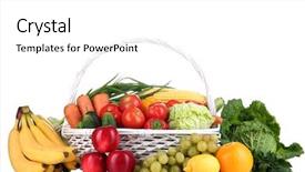  Presentation with fruits and vegetables - Presentation theme consisting of food supplement - composition with vegetables and fruits background and a white colored foreground