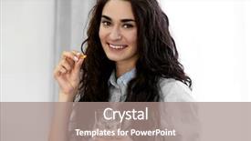  Presentation with oil and gas - Colorful slides enhanced with food supplement - portrait of young woman backdrop and a coral colored foreground