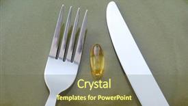  Presentation with food fish - Colorful theme enhanced with food suppliment pills - fish oil capsule on plate backdrop and a  colored foreground