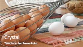  Presentation with life - Colorful presentation theme enhanced with food supply - kitchen still-life of large whisk backdrop and a red colored foreground