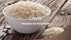  Presentation with food supply - Audience pleasing PPT layouts consisting of food supply - uncooked rice in a bowl backdrop and a coral colored foreground