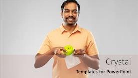  Presentation with eco bag - Presentation theme consisting of food-sustainability-and-eco-living background and a coral colored foreground