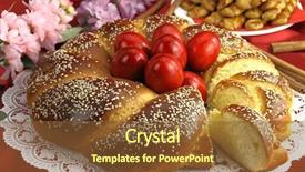  Presentation with eggs egg carton egg box - Slide deck featuring food symbol meditterranean - easter sweet bread with red background and a tawny brown colored foreground