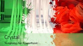  Presentation with pasta - Amazing theme having food symbol meditterranean - italian flag on pasta background backdrop and a  colored foreground