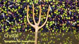  Presentation with net - Amazing slide set having food symbol meditterranean - olives texture in harvest picking backdrop and a  colored foreground