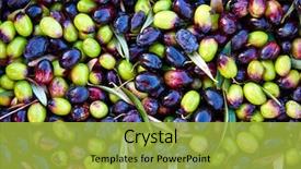  Presentation with mediterranean food - PPT layouts having food symbol meditterranean - olives texture in harvest background and a yellow colored foreground