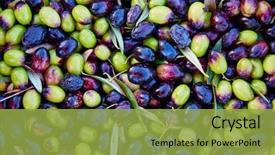  Presentation with harvest - Theme having food symbol meditterranean - olives texture in harvest background and a  colored foreground