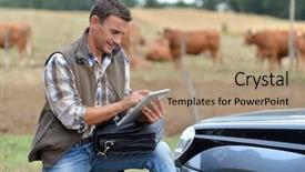  Presentation with food technology - Theme consisting of food technology - breeder in farm using digital background and a coral colored foreground