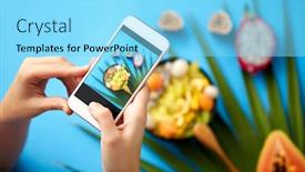  Presentation with green food technology - Audience pleasing presentation consisting of food-technology-and-healthy-eating backdrop and a arctic colored foreground