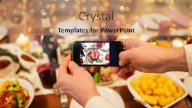  Presentation with christmas food - Amazing presentation having food technology and holidays concept - close up of male hands photographing roast turkey by smartphone at christmas dinner backdrop and a coral colored foreground