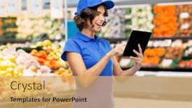  Presentation with food technology - Cool new theme with food-technology-and-service-concept backdrop and a yellow colored foreground