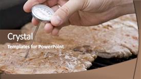  Presentation with temperature - Colorful slides enhanced with food temperature - checking steak backdrop and a coral colored foreground