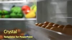  Presentation with refrigerator - Colorful presentation enhanced with food temperature - chicken eggs on refrigerator door backdrop and a tawny brown colored foreground