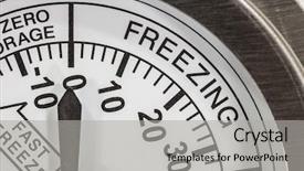  Presentation with refrigerator - PPT theme consisting of food temperature - freezing zone refrigerator thermometer macro background and a light gray colored foreground