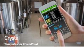  Presentation with trophy award hand holding - Theme consisting of food temperature - hand holding smartphone against large background and a gray colored foreground