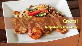  Presentation with cashews cashew fruit - Audience pleasing presentation theme consisting of food thailand - shrimps with cashew nuts backdrop and a red colored foreground