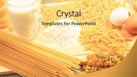  Presentation with macaroni - Theme with food theme macaroni spagetti ingredients background and a  colored foreground