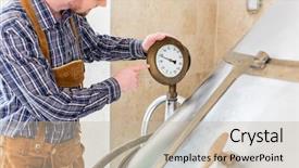  Presentation with beer and wine - Amazing slide set having food thermometer - brewer in brewhouse of beer backdrop and a mint green colored foreground