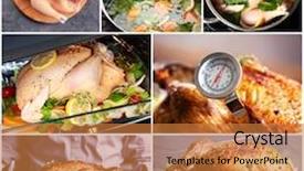  Presentation with teeens cooking - PPT theme having food thermometer - collage of cooking delicious turkey background and a gold colored foreground