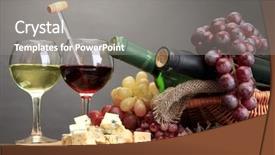  Presentation with table grape - Audience pleasing slides consisting of food thermometer - composition with wine blue cheese backdrop and a  colored foreground