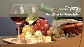 Presentation with table grape - Presentation design consisting of food thermometer - composition with wine blue cheese background and a coral colored foreground